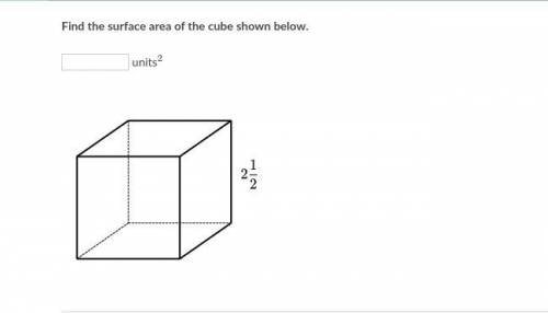 Find the surface area of the cube shown below