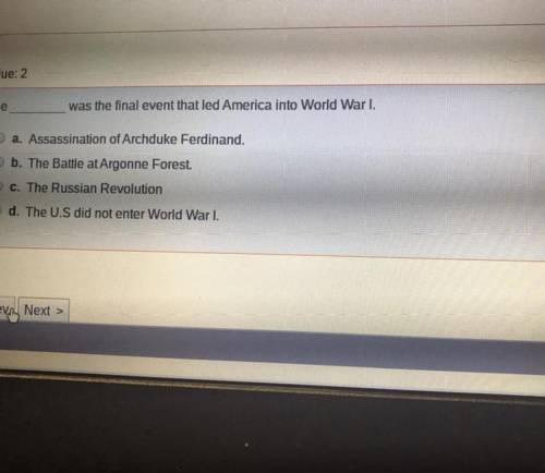 The blank was the final event that led America into world war one