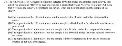 38. What are the POPULATION and SAMPLE of this study?