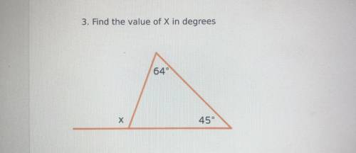3. Find the value of X in degrees