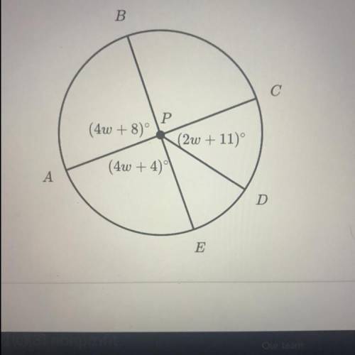 In the figure below AC and BE are diameters of circle P. what is the arc measure of DBE in degrees