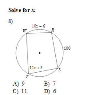 Solve for x. see picture below.