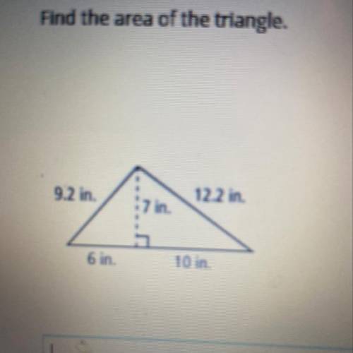 Find the area of the triangle. 12 2 in.