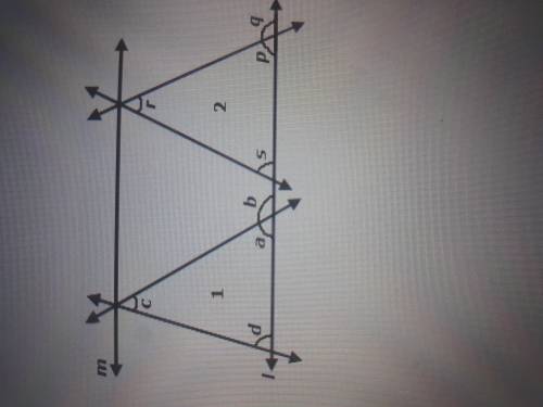 Line m is parallel to line l as shown in the image below the measure of angle a is less that the mea