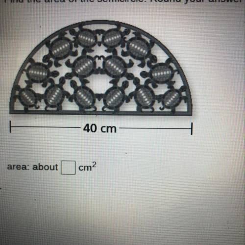 Find the area of the semicircle. Round your answer to the nearest whole number, if necessary. 40 cm