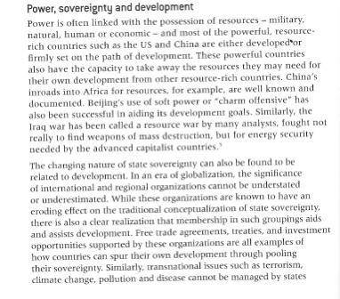 Sovereignty and development are connected