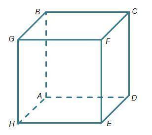 Which is a right triangle formed using a diagonal through the interior of the cube? A .triangle BDHB
