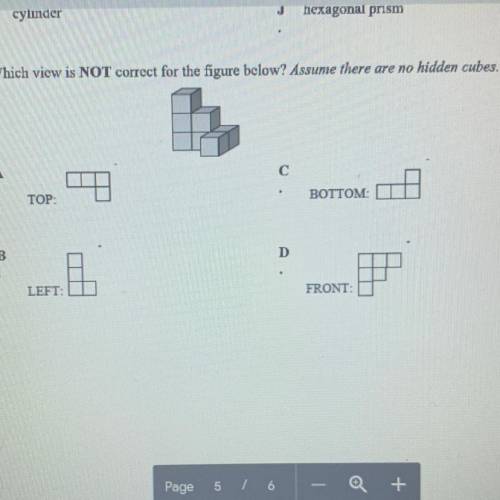 Which view is not correct for the figure above?