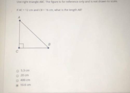 Use right triangle abc. The figure is for reference only and is not drawn to scale. If AC = 12 cm an
