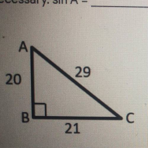 3 parts: List the ratios for using angle A as the angle of reference reduce when necessary  Sin A= C