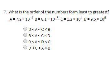What is the order of the numbers form least to greatest?