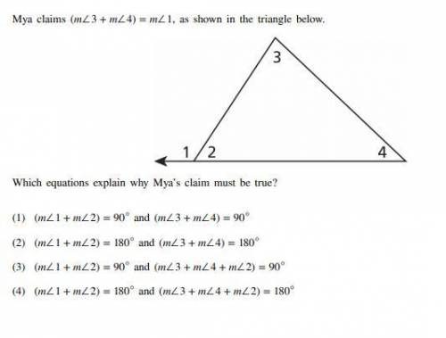 Which equations explain why Mya's claim must be true?