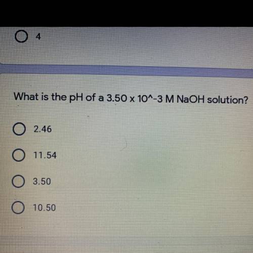 What is the pH of a 3.50 x 10^-3 M NaOH solution