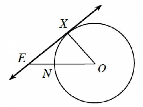 In the figure at right, EX is tangent to ⊙O at point X. OE=20.0 cm and XE=15.0 cm.  a. What is the a