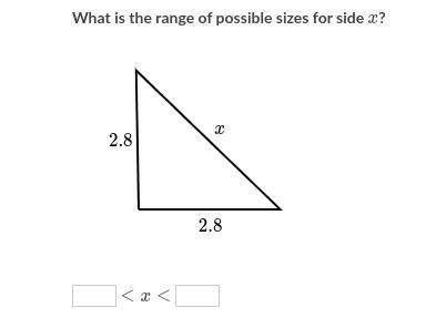 What is the range of possible sizes for side x?