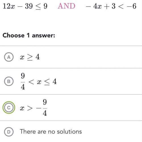 Compounds inequalities Solve for x,  It’s it a, b, c, d, or e ???