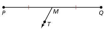 In the figure, segment PM = 1.8 mm. Find the length of segment PQ.