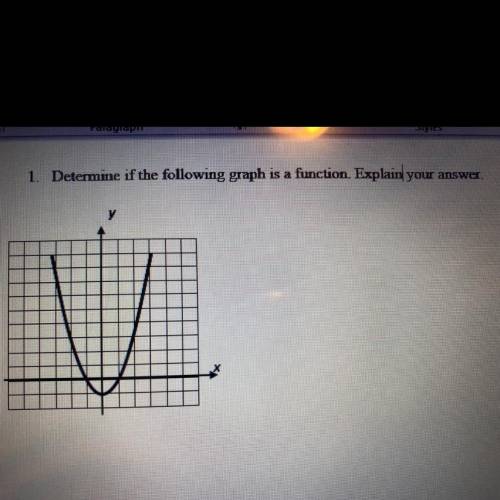 1. Determine if the following graph is a function. Explain your answer.