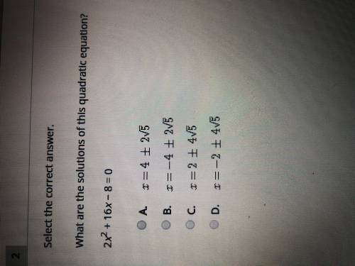 What are the solutions of this quadratic equation?