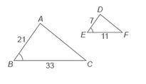 Which theorem or postulate proves that ΔABC is similar to ΔDEF? Question 11 options: SSS Similarity
