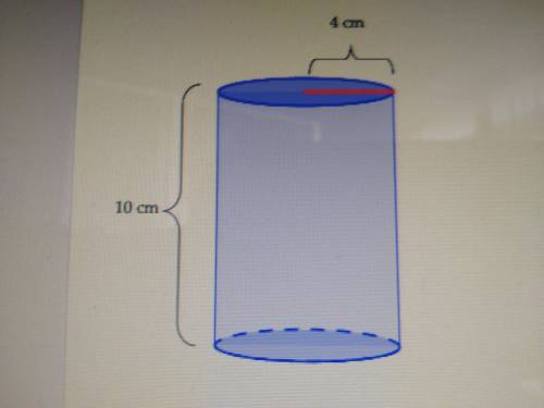 Find the surface area of the cylinder. A: 351.7cm² B: 502.4cm² C: 256.7cm² D: 35.2cm²