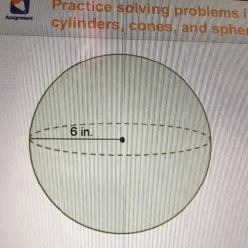 What is the volume of the sphere in terms of pie