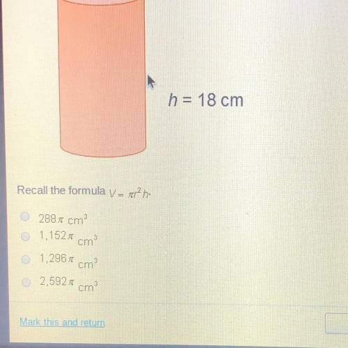 Recall the formula V = arm 288 cm 0 1,152 cm² 1,2983 cm 2,5925 cm