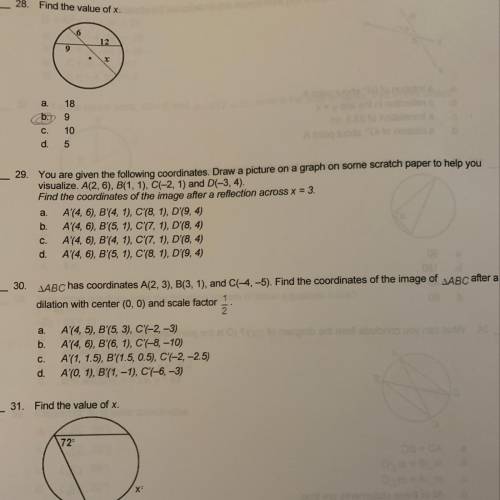 Can someone help me with 29? Thank you :)