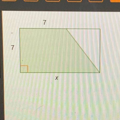 A section of a rectangle is shaded. The area of the shaded section is 63 square units. What is the v