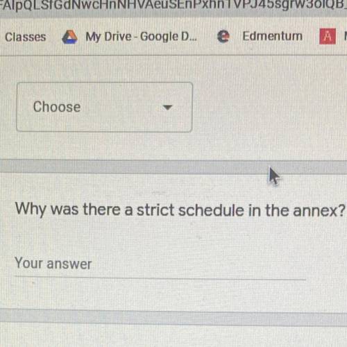Why was there a strict schedule in the annex ?