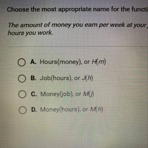 Choose the most appropriate name for the function described below The amount of money you earn per w