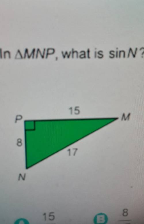 In Triangle MNP, what Is sinN?