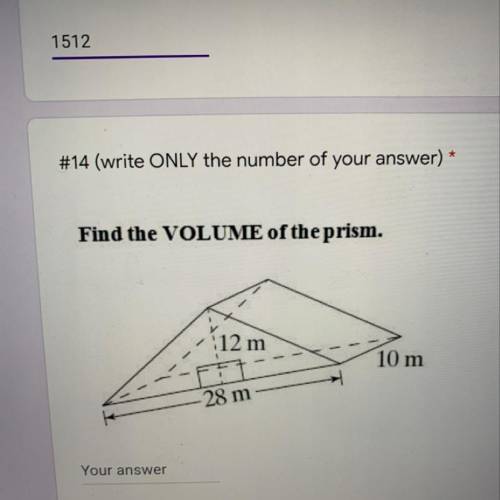 Find the volume of the prism