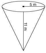 Can someone help? The cone pictured has a surface area of ? square meters. (Use 3.14 for π .)