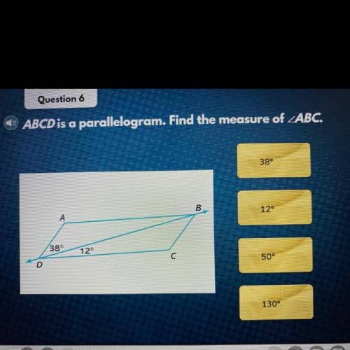 ABCD is a parallelogram. Find the measure of