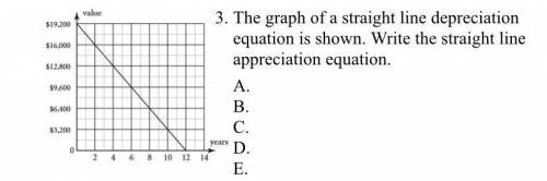 Straight line depreciation equation  Ignore the abcde couldn’t crop them out