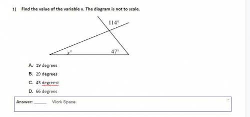 Find the variable x the diagram is not drawn to scale if you could explain it would also help