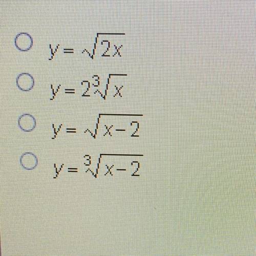 Which function has the same domain as y=2 VX?