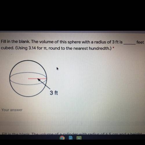 What is the volume of the sphere?