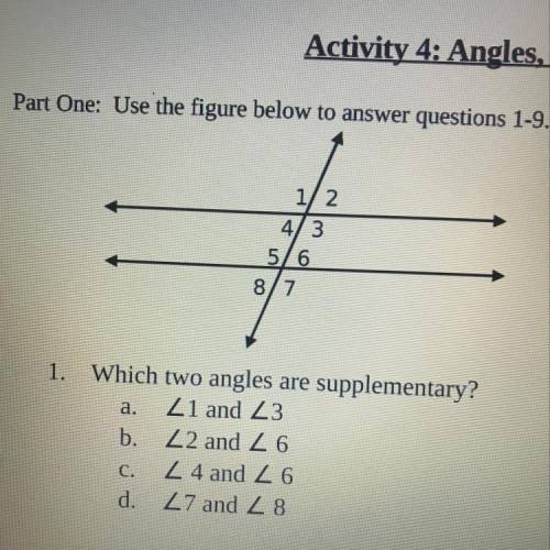 Which angle is supplementary