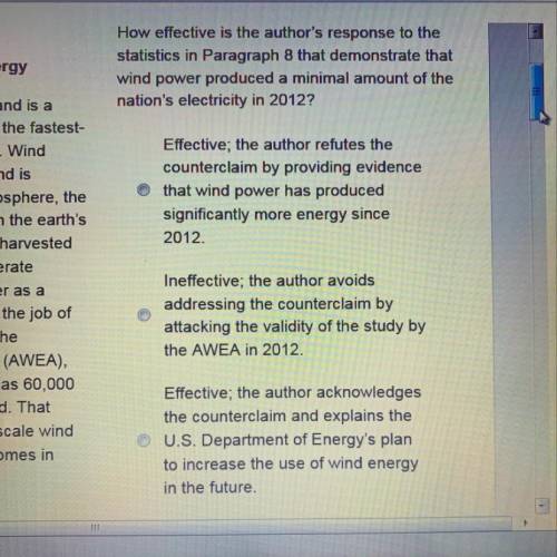 How effective is the author's response to the statistics in Paragraph 8 that demonstrate that wind p