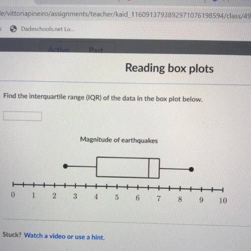 Find the interquartile range (IQR) of the data in the box plot below