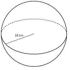 Plsss help will give brainliest The sphere below has a radius of 18. What its volume? Use 3.14 for .