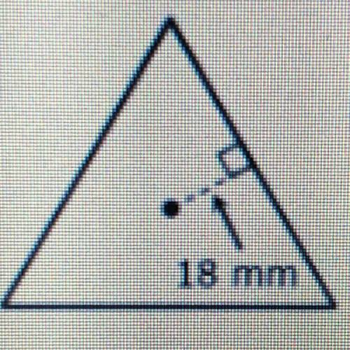 Area of a triangle with a apothem of 18 mm