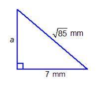 What is the length of the unknown leg in the right triangle?A) 6mmB) 8mmC) sqrt 78mmD) sqrt 134mm