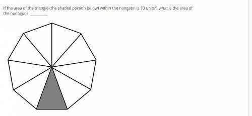 If the area of the triangle (the shaded portion below) within the nongaon is 10 units2, what is the