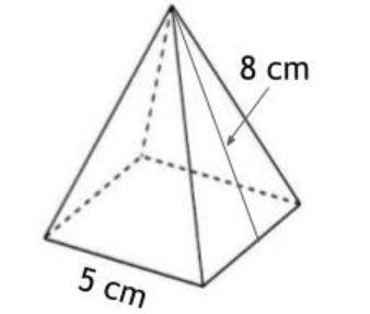 PLEASE HELP! FIND THE SURFACE AREA OF THIS SQUARE-BASED PYRAMID. I REALLY NEED HELP