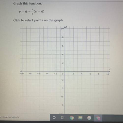 Graph this function:  y + 6 = 5/6(x + 6)