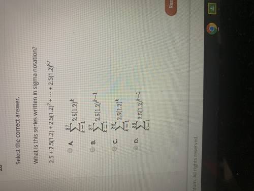 ASAP What is this series written in sigma notation? PLEASE PLEASE ANSWER THIS I NEED HELP