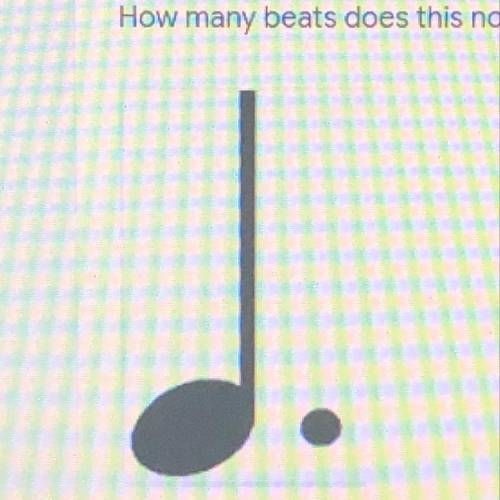 How many beats does this note receive? * 1 beat 3 beats 1 1/2 beats 1/2 beat